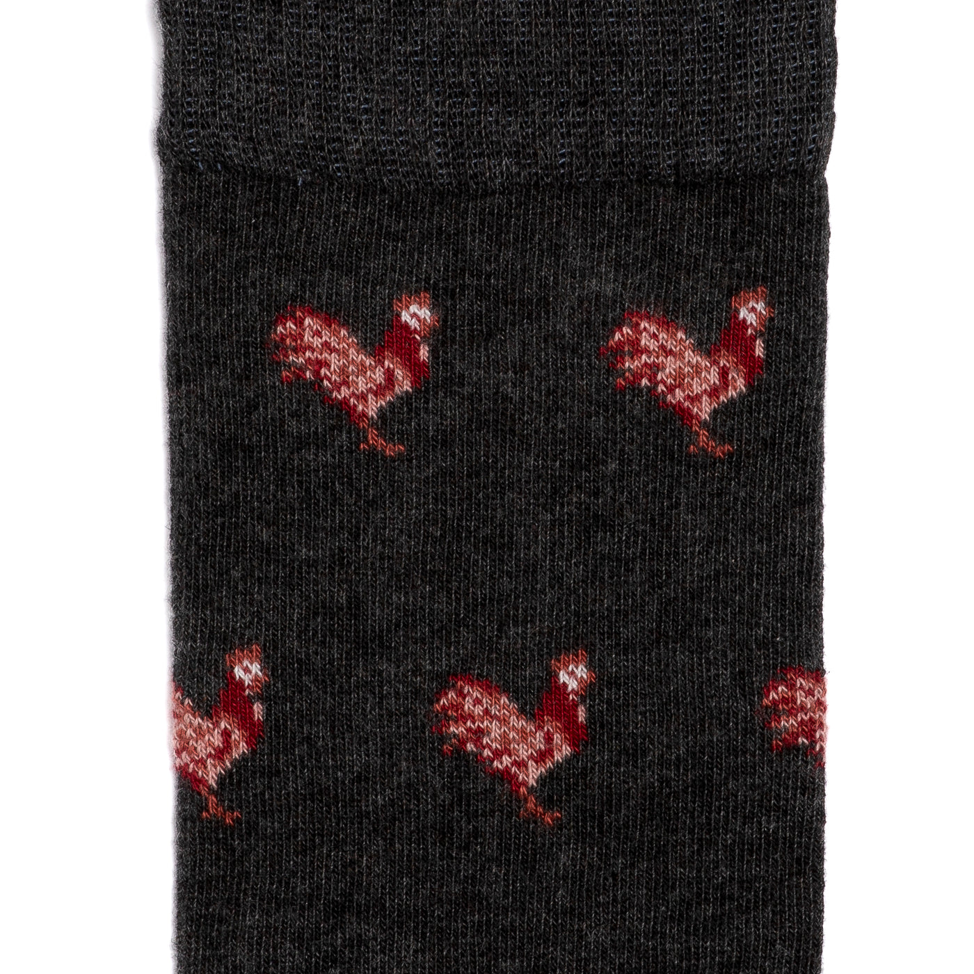 The roosters - men's socks - gray cotton