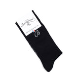 Unies broderie B - chaussettes homme - coton noir