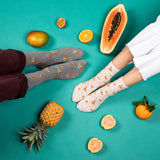 Les Papayes - chaussettes homme - coton gris