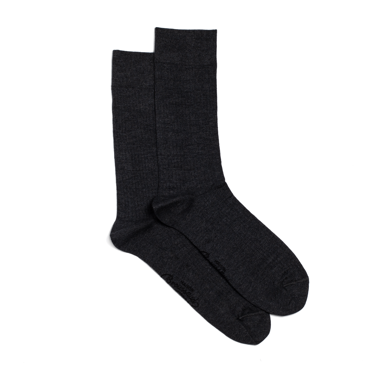 Les côtelées fines - chaussettes homme - coton anthracite