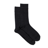 Les côtelées fines - chaussettes homme - coton anthracite