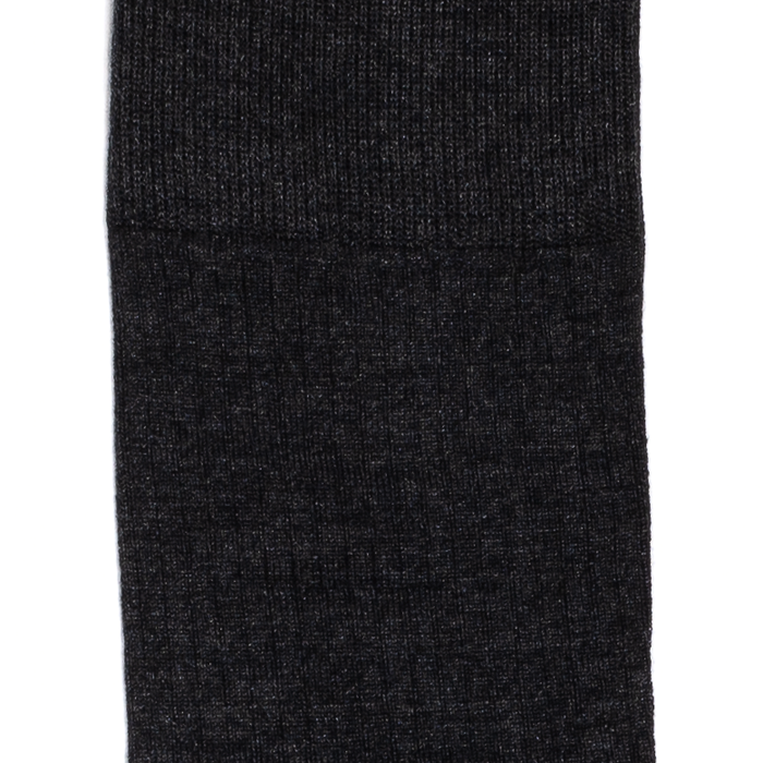 Les côtelées fines - chaussettes homme - coton anthracite