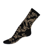 Les oiseaux - chaussettes femme - laine mérinos noire