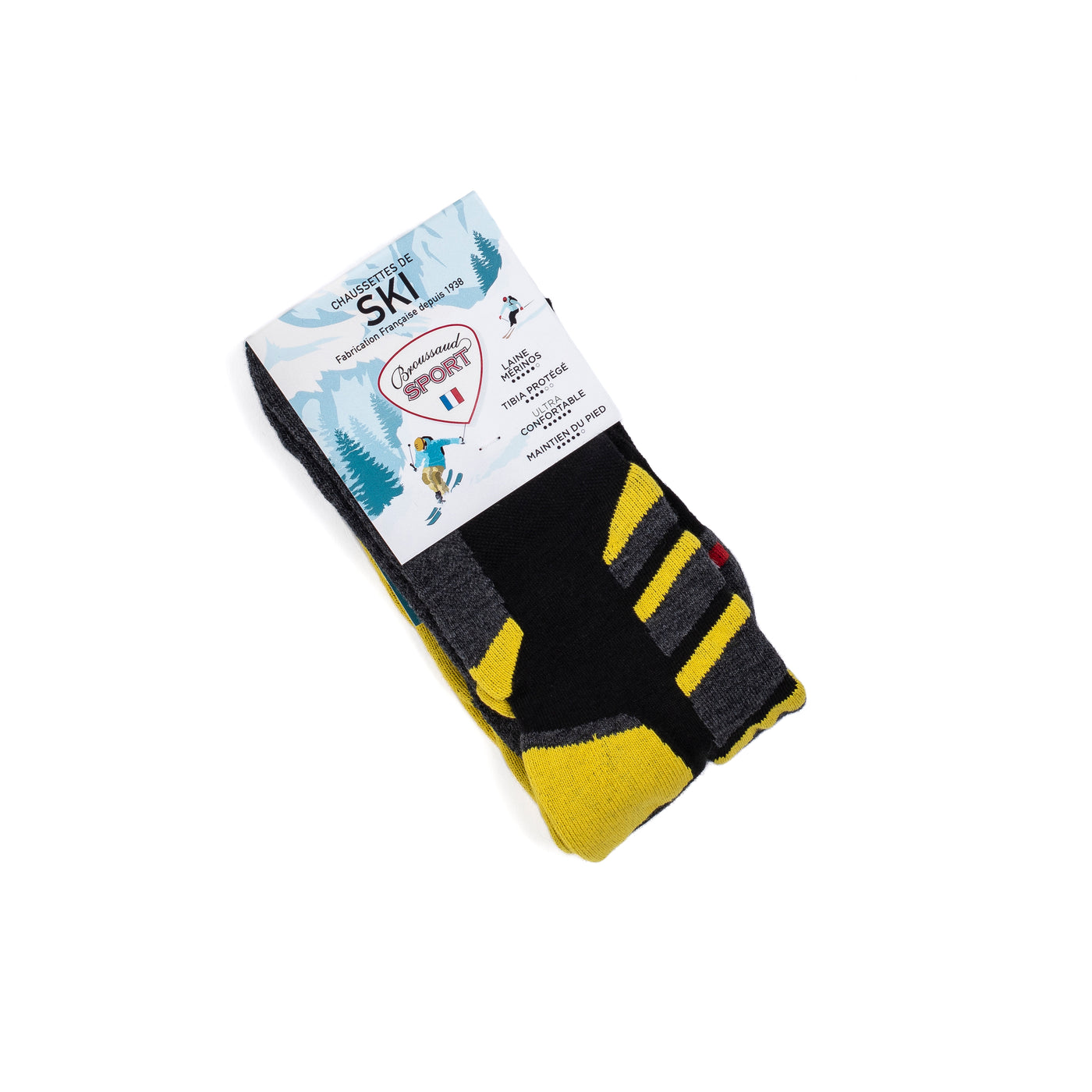 Black-yellow ski socks