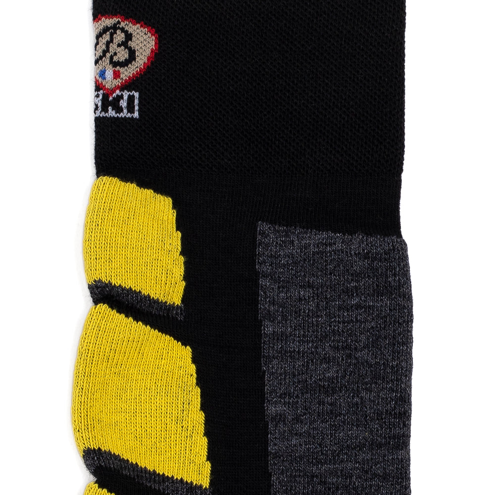 Black-yellow ski socks