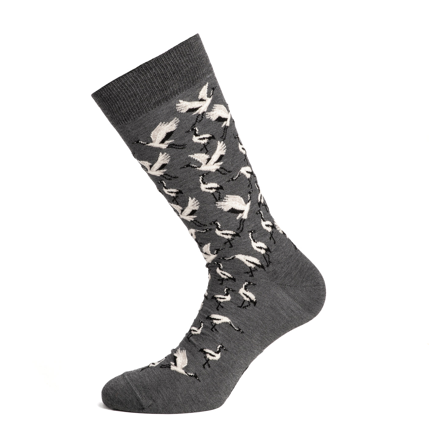 Wild Geese - Men's Socks - Grey Cotton