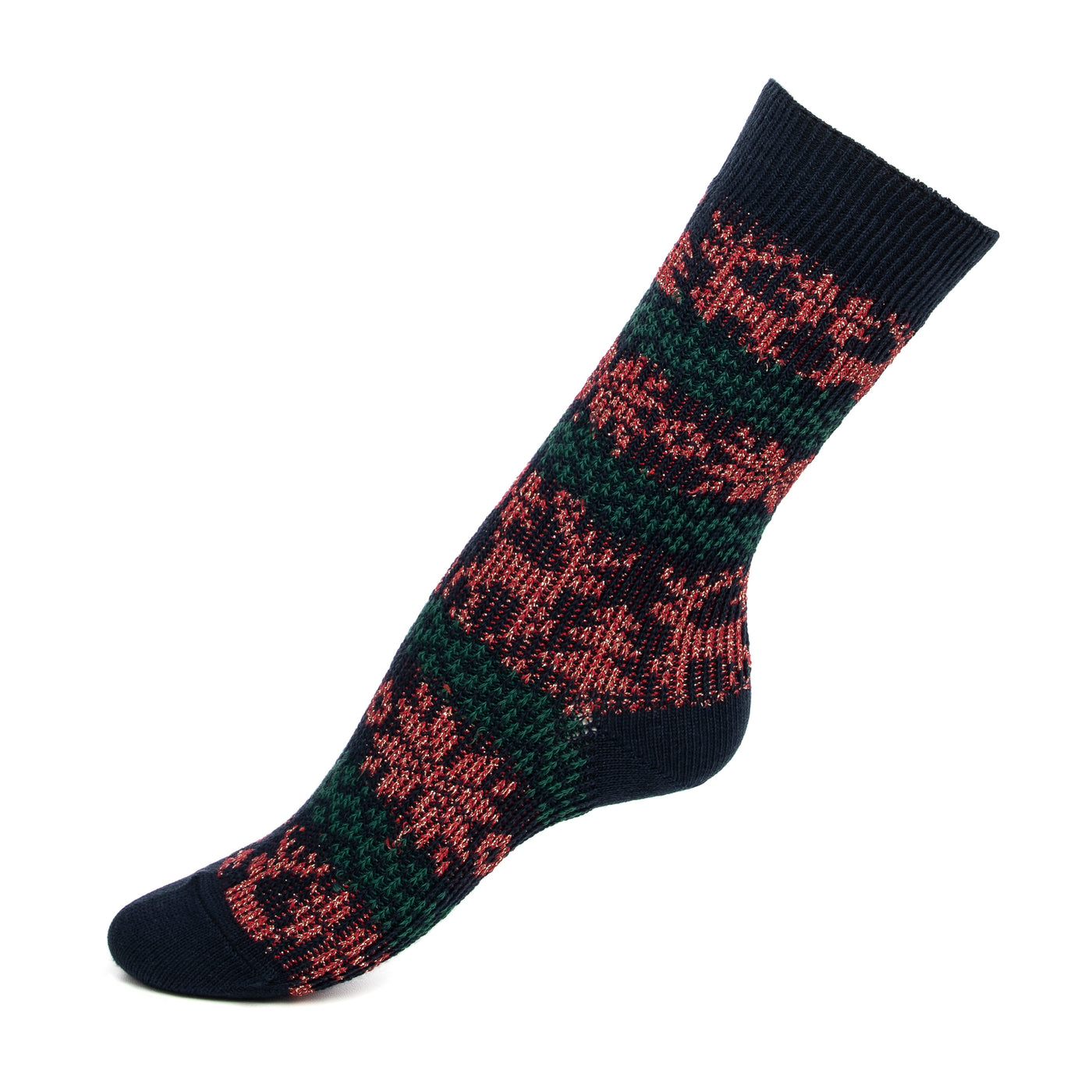 Les Jacquard Noël Marine Vert et Rouge