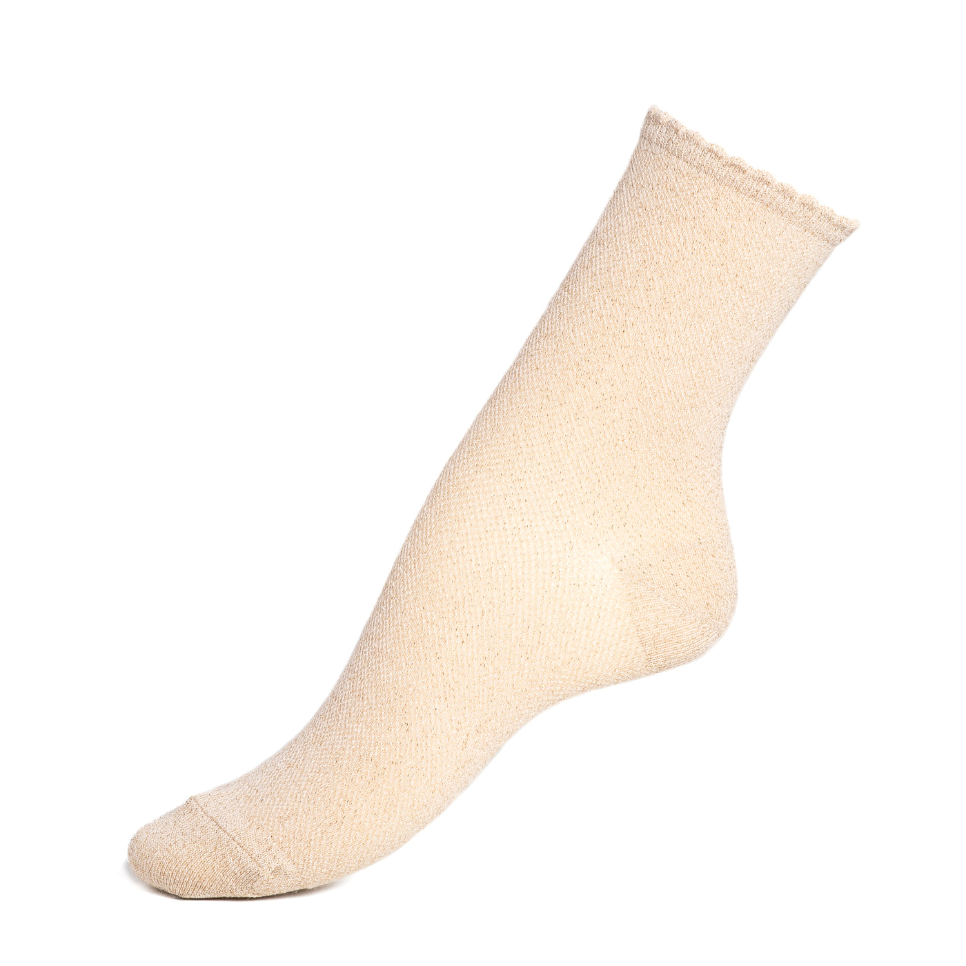 La festonnée - chaussettes femme - coton beige