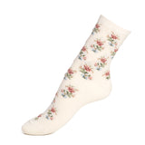 Flowers - women's socks - ecru cotton