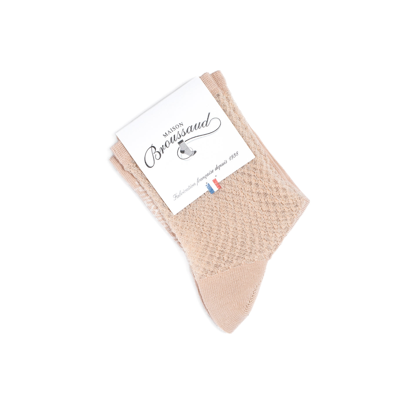 Les maille résilles - chaussettes femme - coton beige