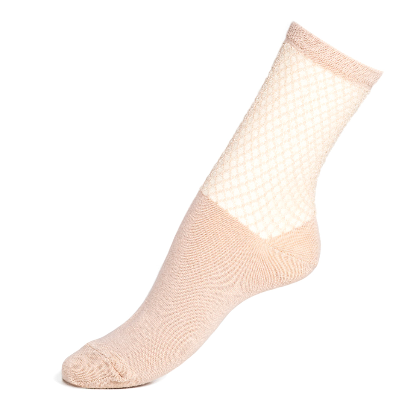 Les maille résilles - chaussettes femme - coton beige