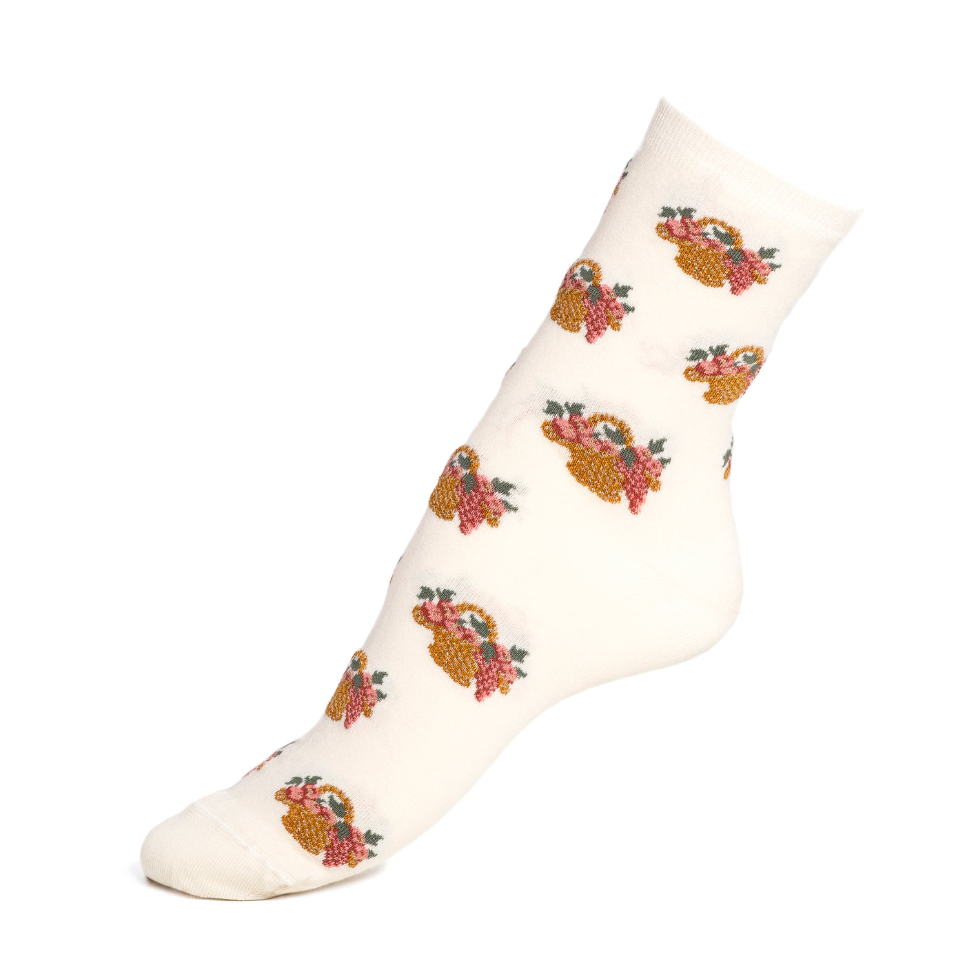 Baskets - women's socks - ecru cotton