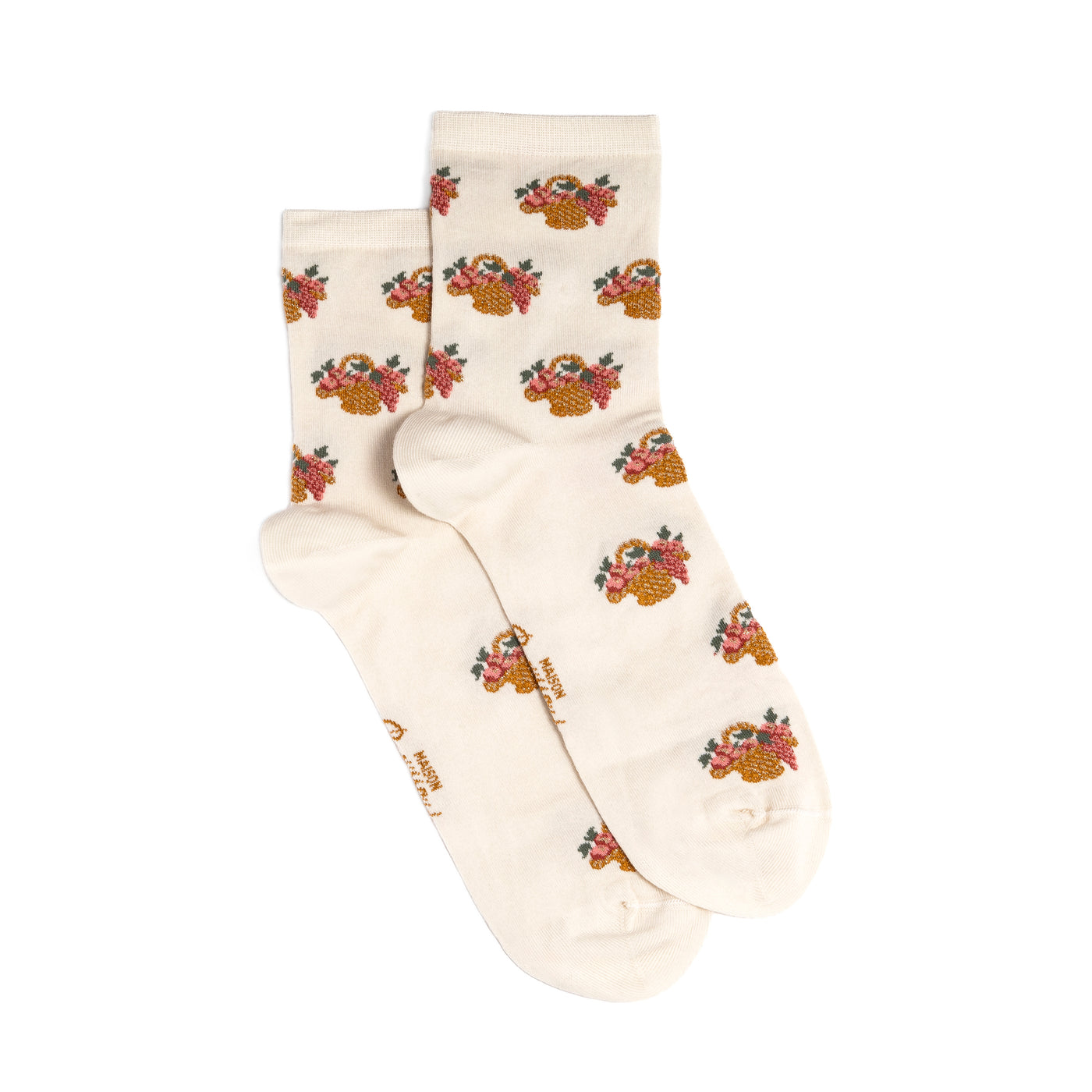 Baskets - women's socks - ecru cotton