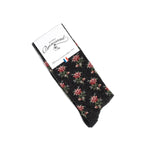 Flowers - men's socks - gray cotton