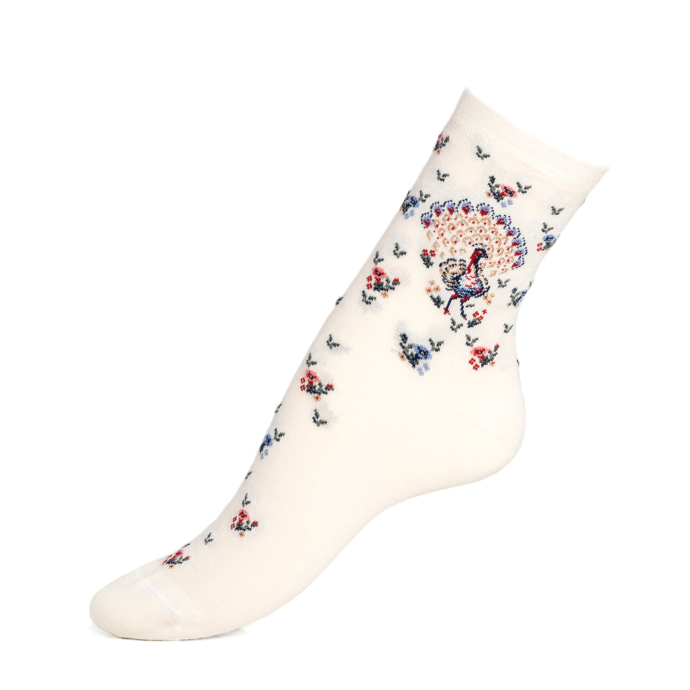 Le paon - chaussettes femme - coton écru