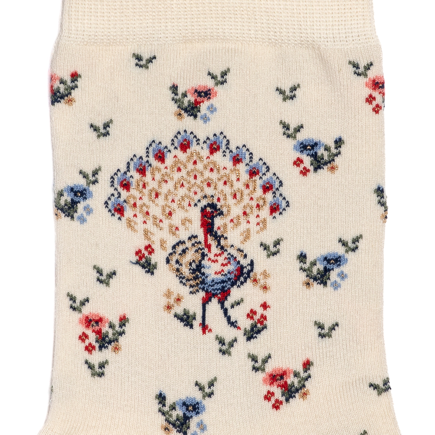 The Peacock - women's socks - ecru cotton