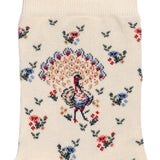 The Peacock - women's socks - ecru cotton