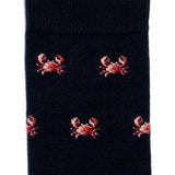 Crabs - men's socks - navy cotton