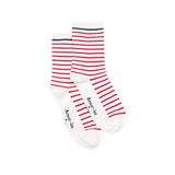 Les marinières Armor-lux x Maison Broussaud - chaussettes femme - coton écru rouge marine