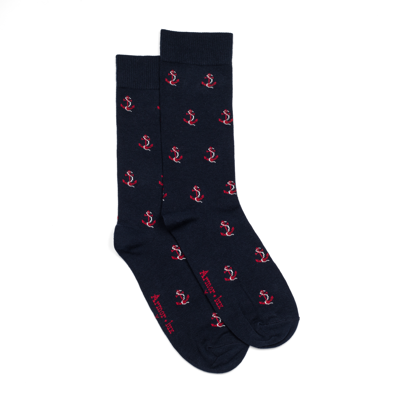 Les ancres Armor-lux x Maison Broussaud - chaussettes homme - coton marine