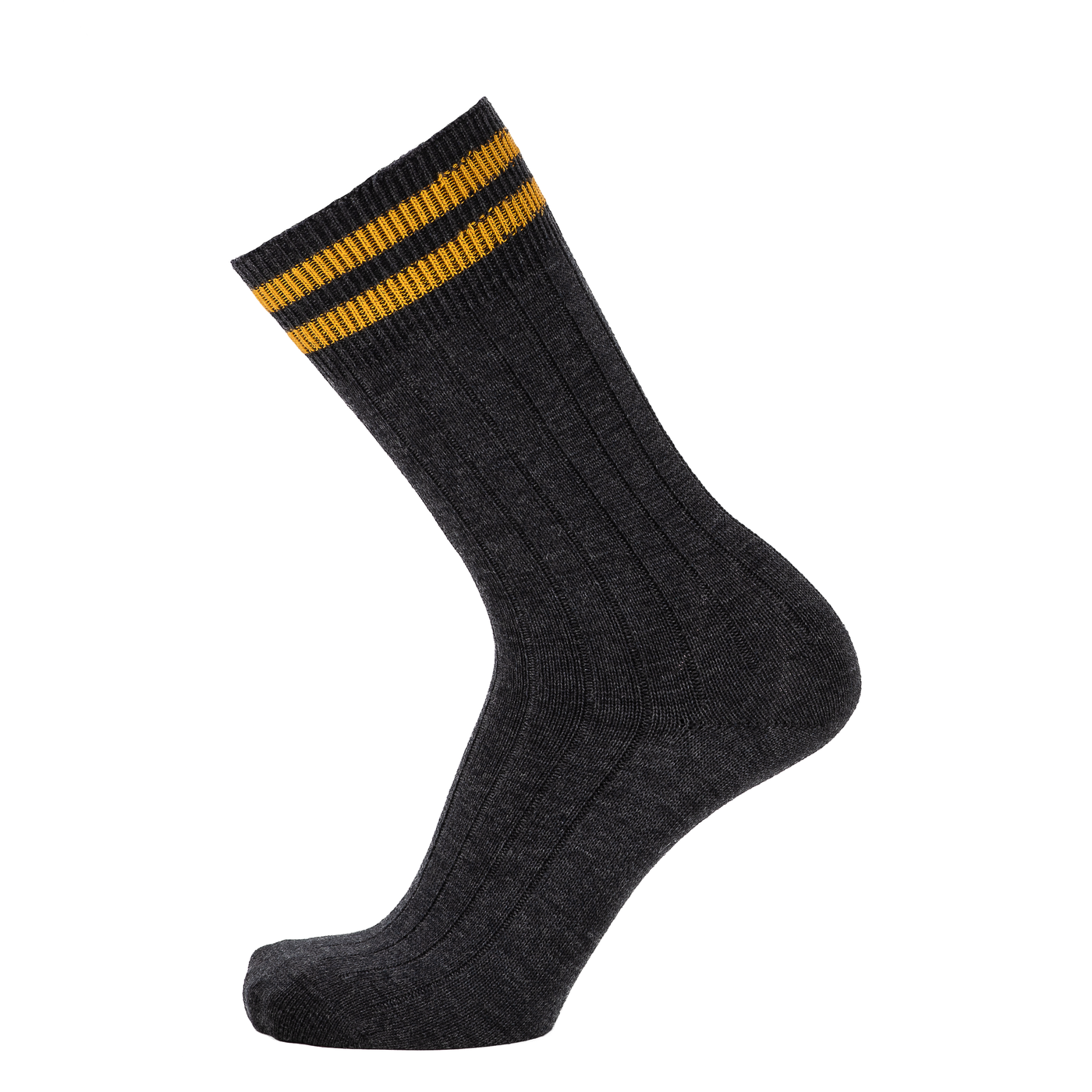 Les côtelées Armor-lux x Maison Broussaud - chaussettes homme - laine anthracite