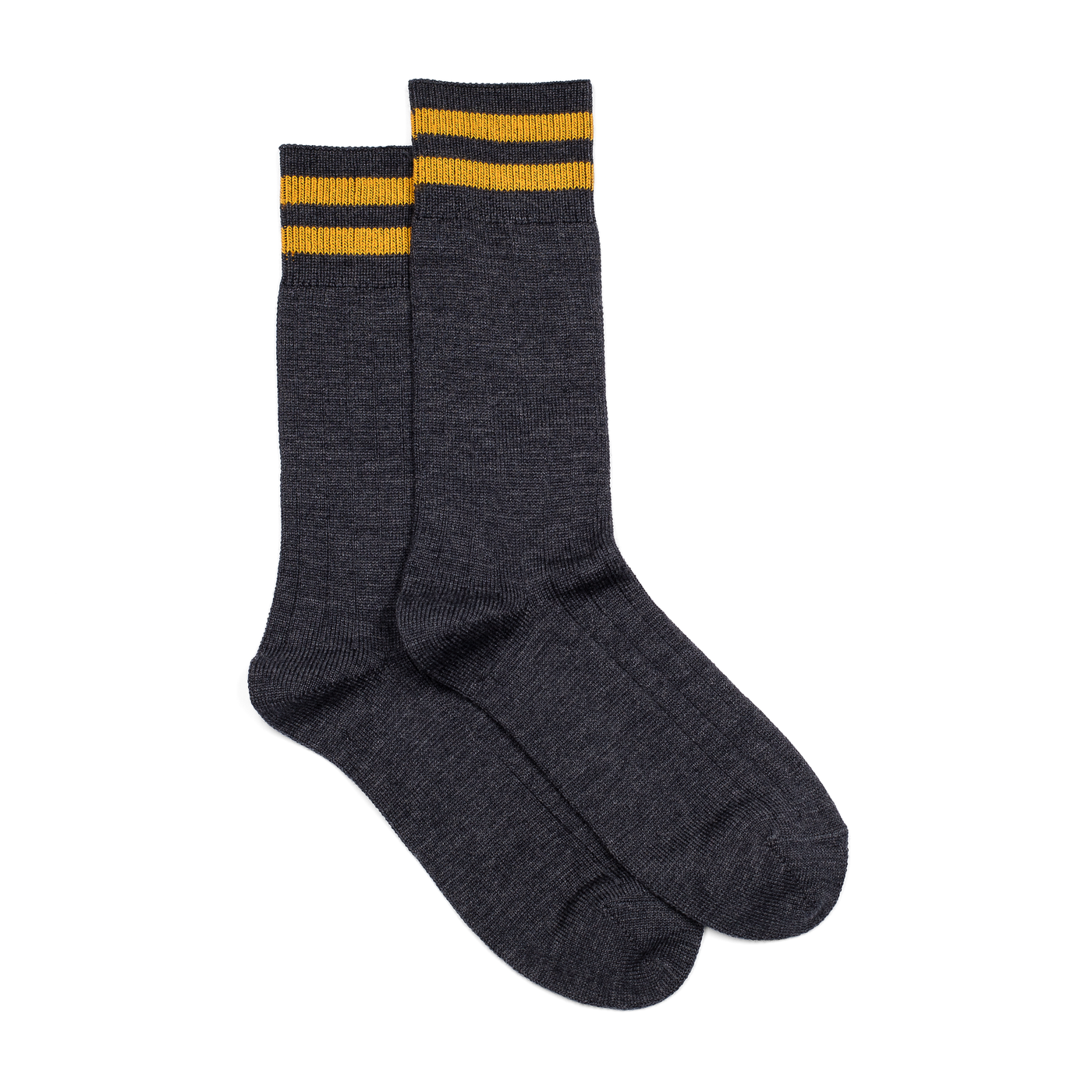 Les côtelées Armor-lux x Maison Broussaud - chaussettes homme - laine anthracite