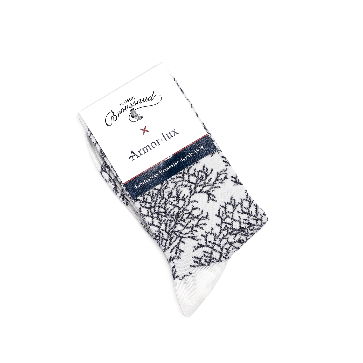 Les "Corail" Armor-lux x Maison Broussaud - chaussettes femme - coton écru