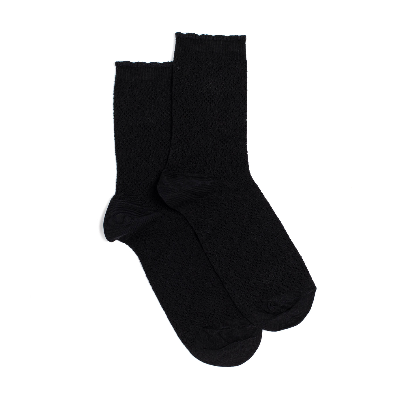 La dentelle - chaussettes femme - coton noir