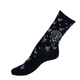 Peacocks - women's socks - navy cotton