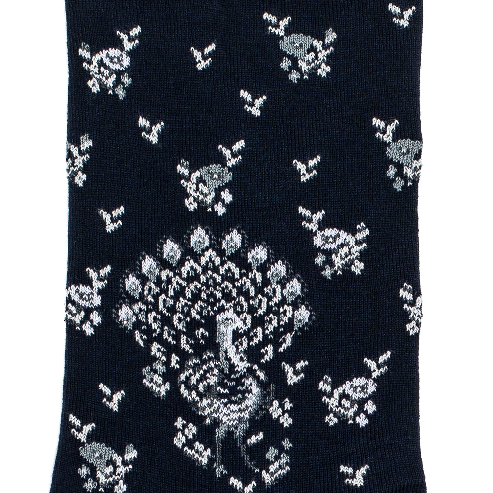 Peacocks - women's socks - navy cotton