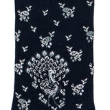 Peacocks - women's socks - navy cotton