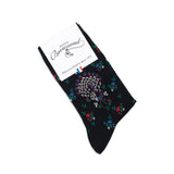 Peacocks - women's socks - black cotton