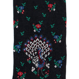 Peacocks - women's socks - black cotton