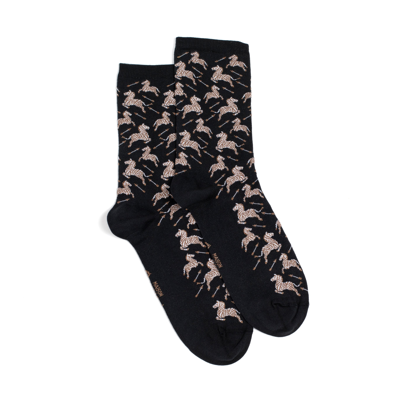 Les zèbres - chaussettes femme - coton noir