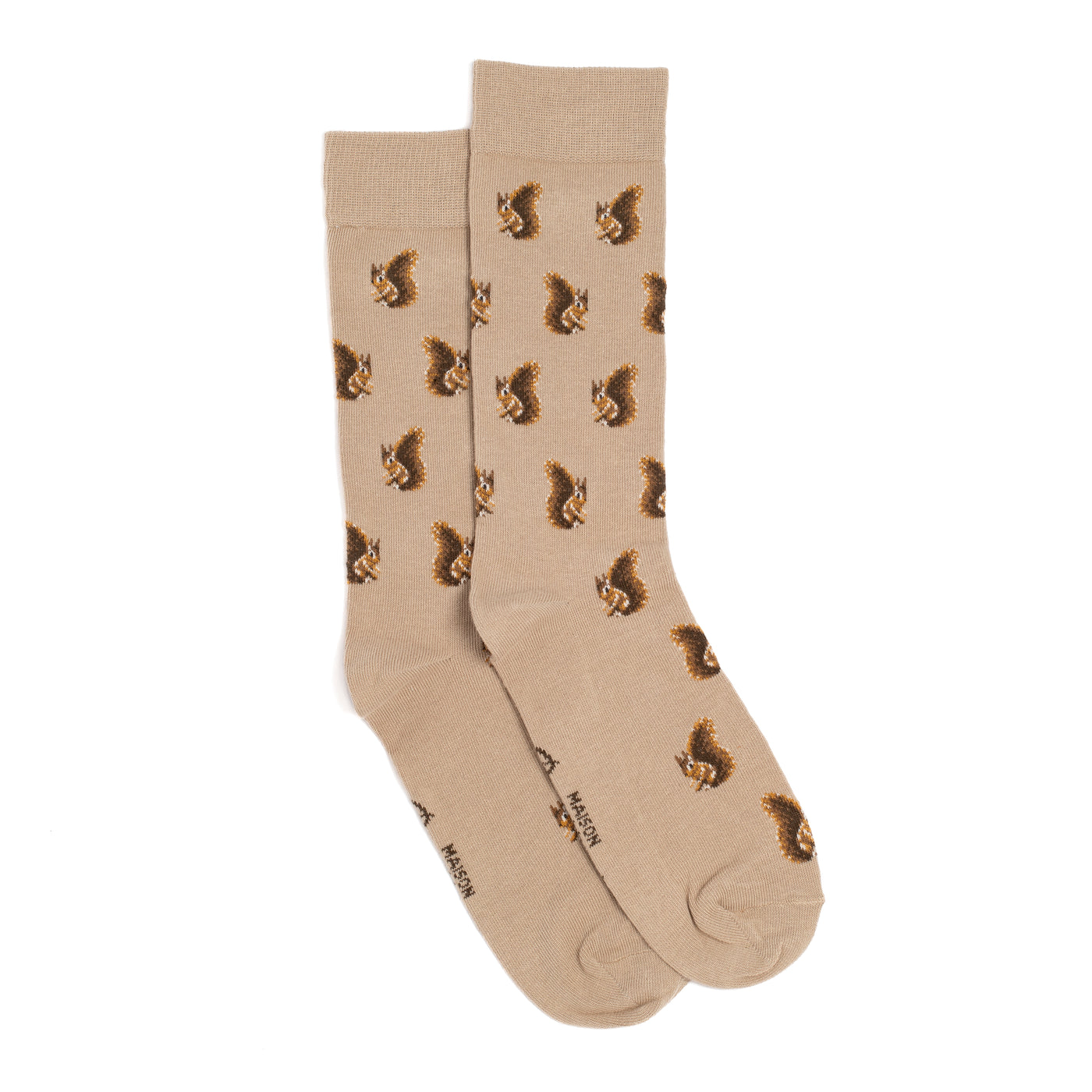 Les écureuils - chaussettes homme - coton écru