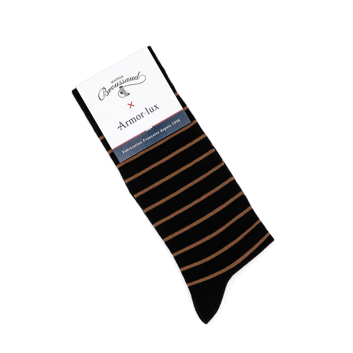 Les marinières Armor-lux x Maison Broussaud - chaussettes homme - laine noir moka