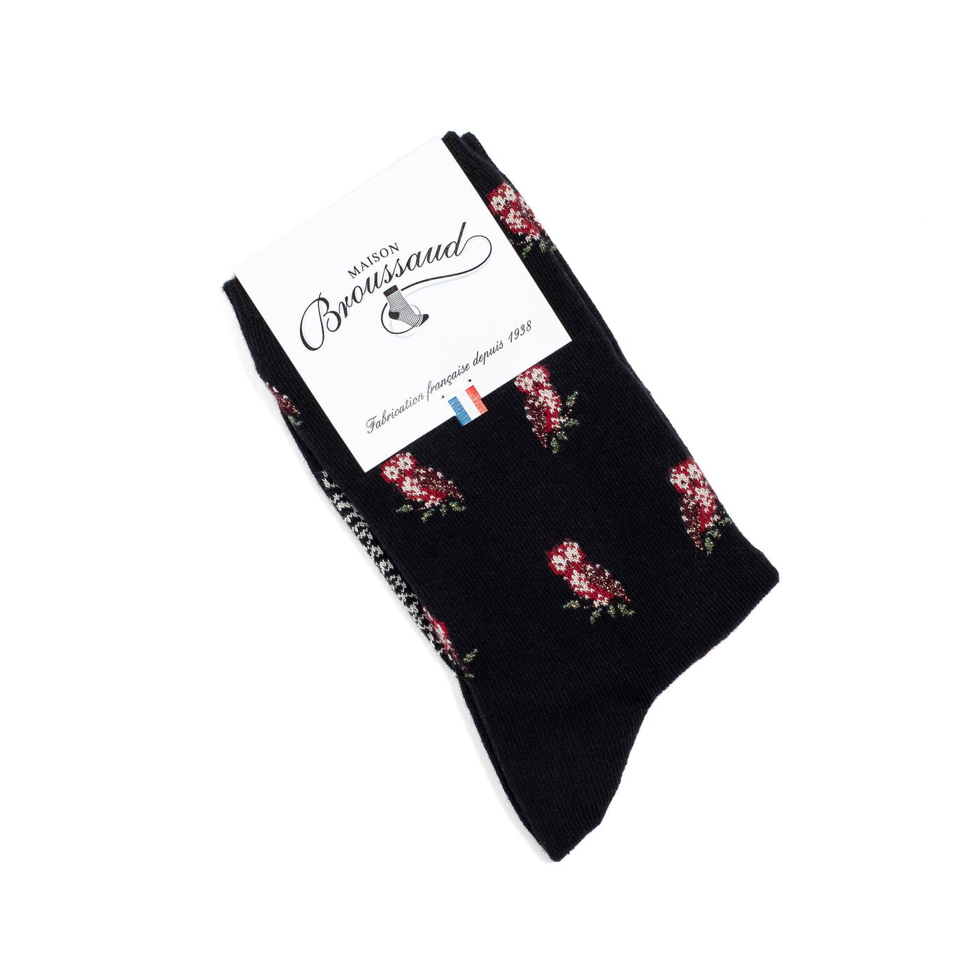 Owls - women's socks - black cotton