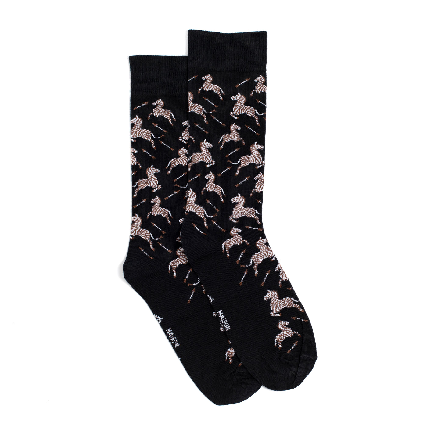 Les zèbres - chaussettes homme - coton noir