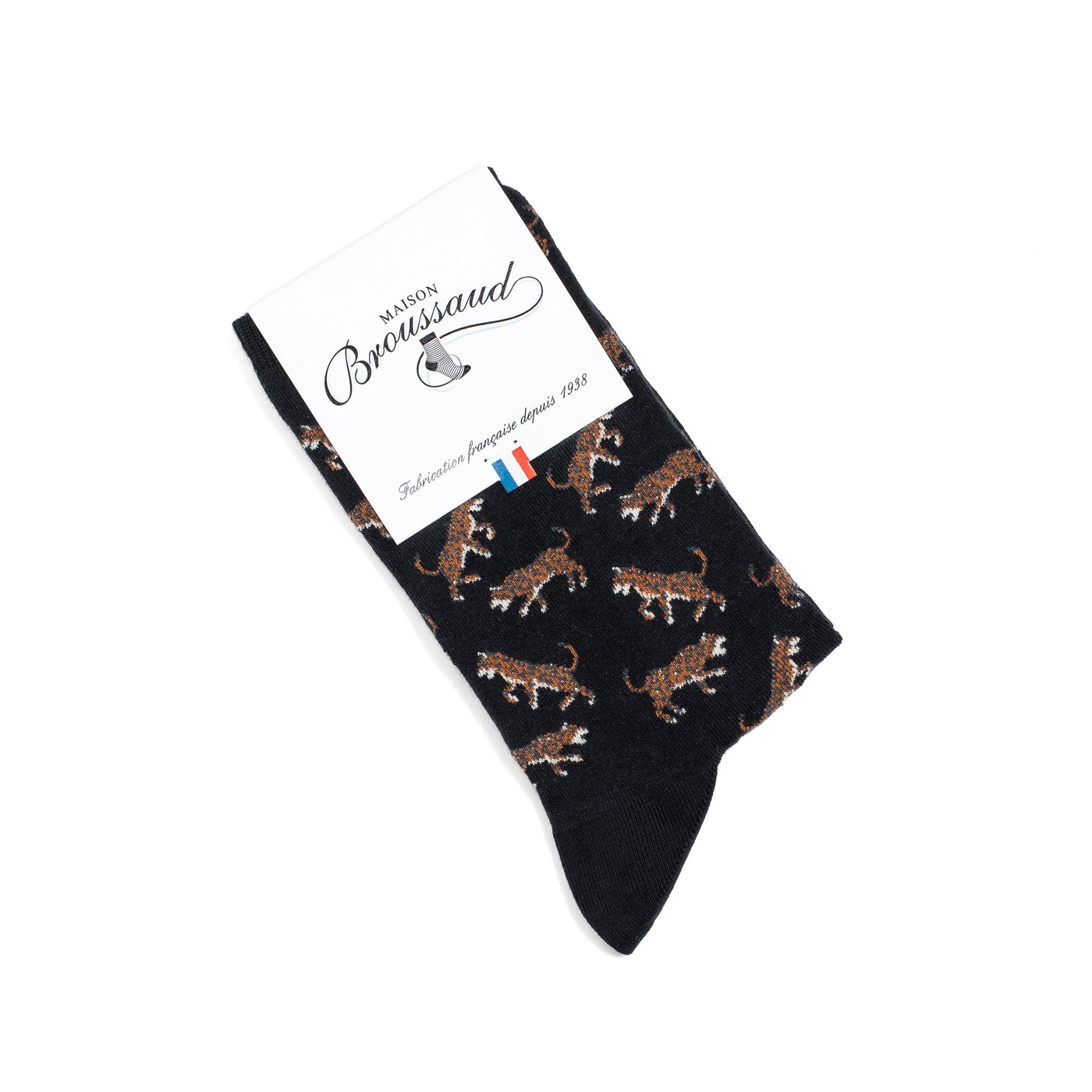 Leopards - women's socks - black cotton