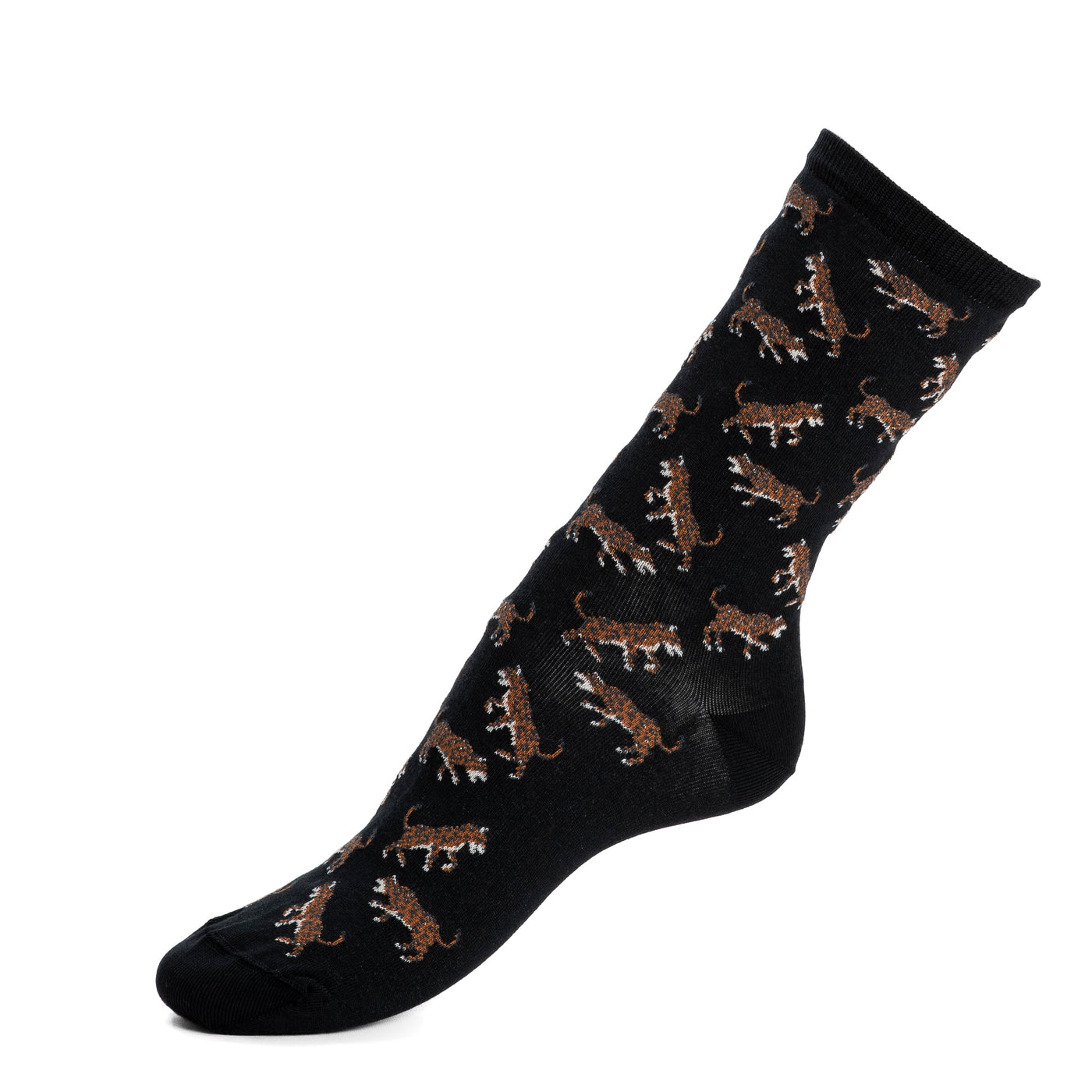 Les léopards - chaussettes femme - coton noir