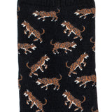 Leopards - women's socks - black cotton