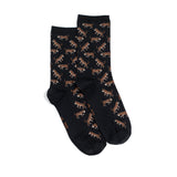 Leopards - women's socks - black cotton