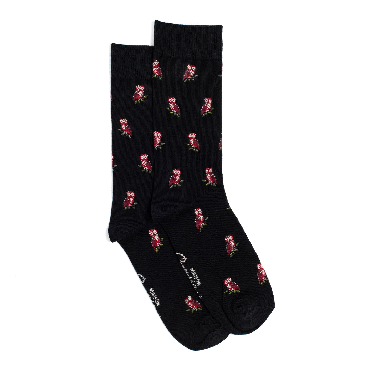 Les chouettes - chaussettes homme - coton noir