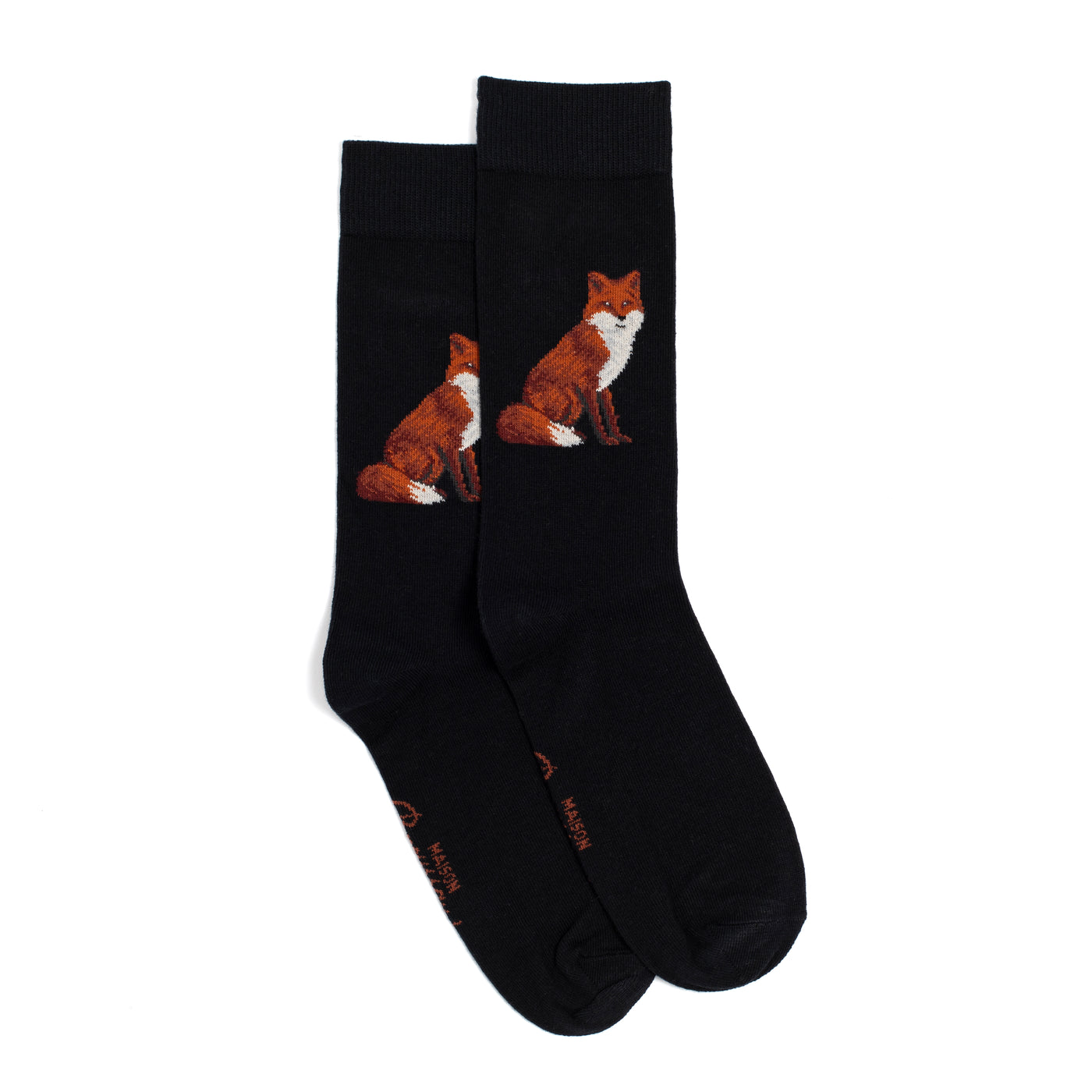 Renard - chaussettes homme - coton noir