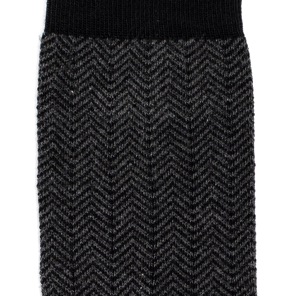 Les chevrons - chaussettes homme - coton noir