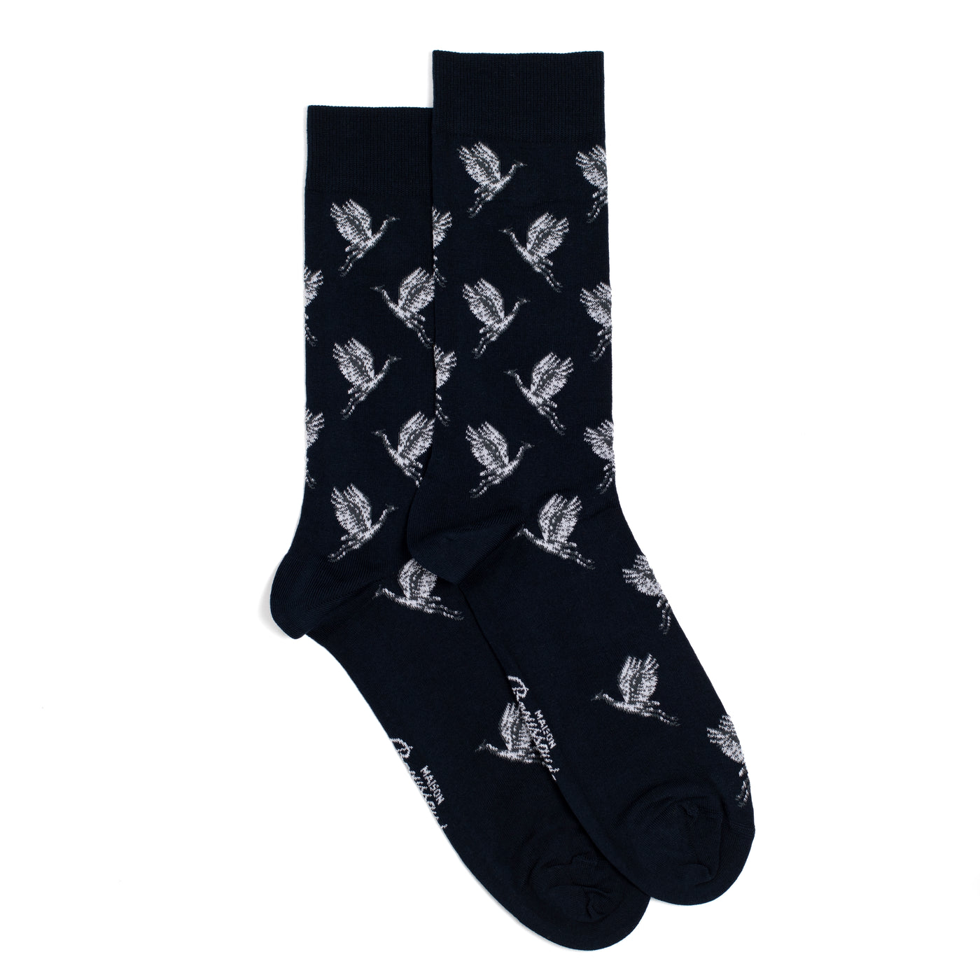 Les oiseaux - chaussettes homme - coton marine