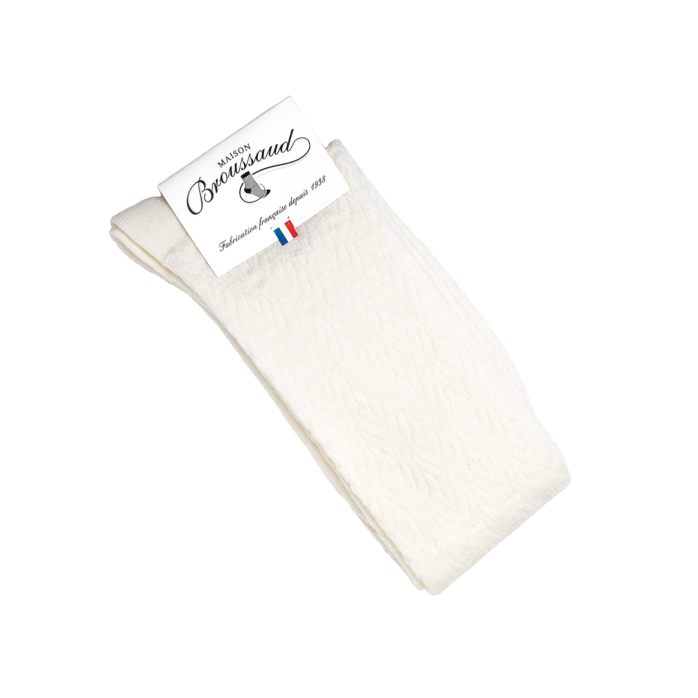 Seigaiha socks - women's - ecru merino wool