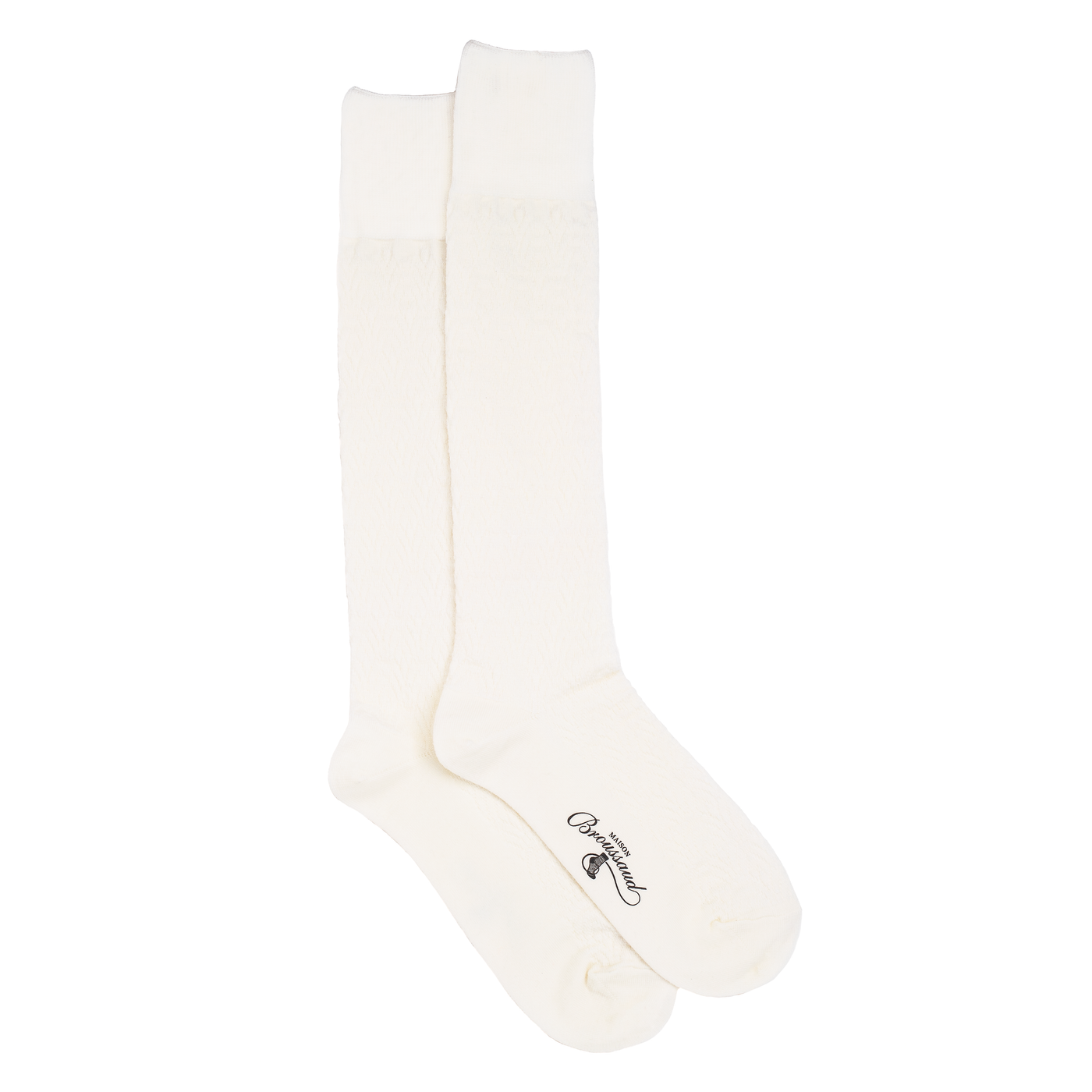 Seigaiha socks - women's - ecru merino wool