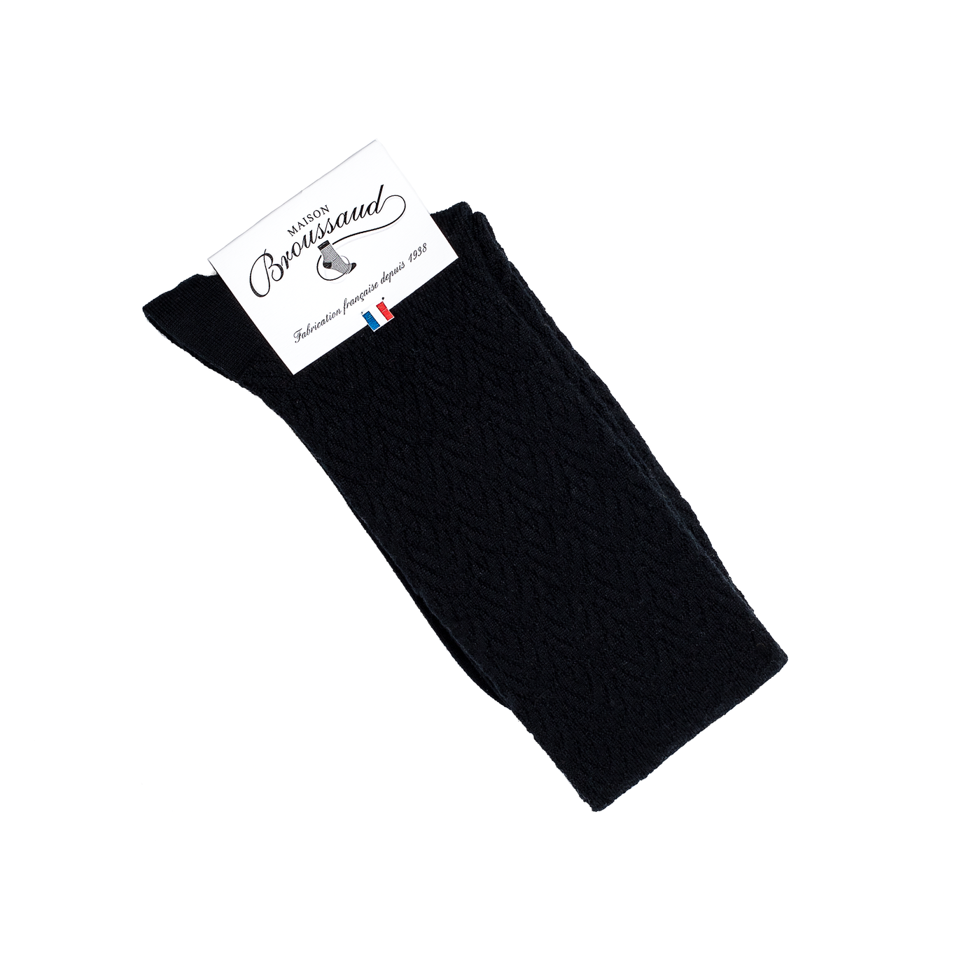 Seigaiha - Women's Socks - Black Merino Wool