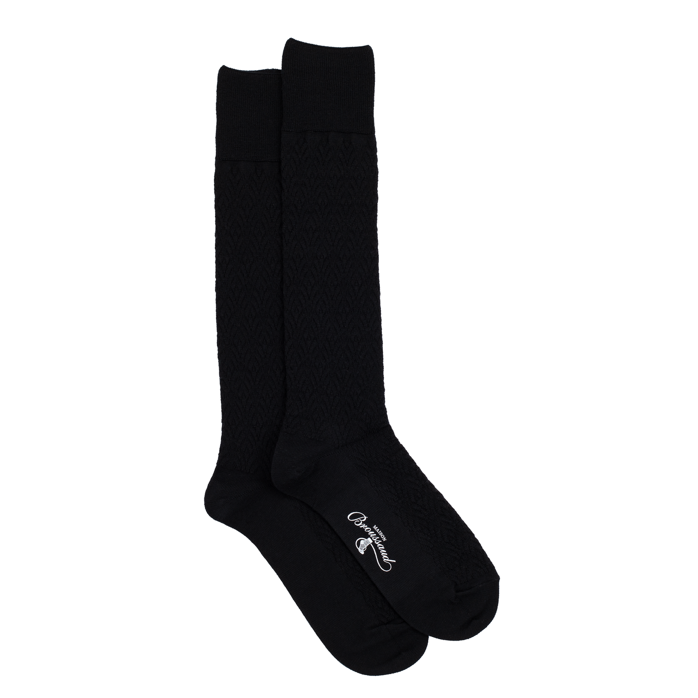 Seigaiha - Women's Socks - Black Merino Wool